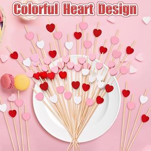 Stuzzicadenti in Bambù a Forma <span class=keywords><strong>di</strong></span> Cuore Rosso Romantico, Design Elegante, Ideale per Matrimoni e Proposte - Product Image 4
