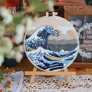 Kit de Bordado Personalizado con Diseño de Olas del Mar para Principiantes y Adultos, Punto de Cruz, Decoración Artística para el Hogar y la Sala de Estar - Product Image 1