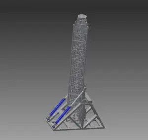 Teleskopik kaldırma kulesi kafes tipi tekerlekli römorka monte edilmiştir