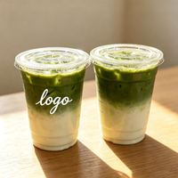 Gobelets en plastique jetables de 14 oz avec couvercles, logo personnalisé imprimé, gobelets en PET transparent rigide de qualité alimentaire pour les boutiques de thé à bulles, de café et de restauration