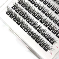 Logo Kustom Bulu Mata Palsu Tempel Sendiri Faux Cils Press on Lashes Clusters
