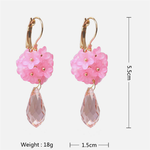 Nouvelle Mosaïque fleur frange boucles d'oreilles en cristal boucles d'oreilles en résine pour femme - Product Image 2