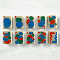 Tuiles de Mahjong Américaines Modernes Minimalistes Bicolores en Acrylique Gravé, 160 Pièces, Durables et Écologiques, pour 4 Joueurs NMJL