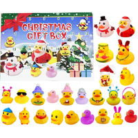 Calendrier de l'Avent de Noël 24 Jours de Compte à Rebours Jouet Canard Jaune en Caoutchouc Boîte Mystère Cadeau de Fête de Noël pour Enfants