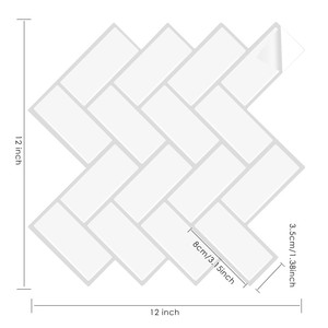 Senior Anti Mould 3D Wall Sticker Self <strong>Sticky</strong> <strong>Tile</strong> for <strong>Bathroom</strong> Peel and Stick the Smart <strong>Tiles</strong> Herringbone - Product Image 2