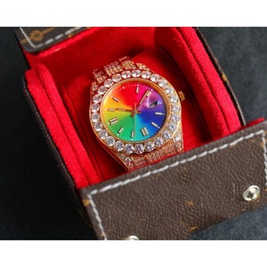 Drioshipping, nuevo reloj para hombre, reloj mecánico con incrustaciones de diamantes de colores degradados a la moda, resistente al agua y a prueba de golpes, multifuncional - Product Image 5