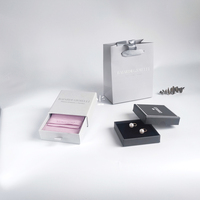 Boîte de couleur grise avec logo imprimé, écologique, personnalisée, pour bijoux, bracelets, colliers, cosmétiques, bougies, parfums, emballage, anneaux, tiroir