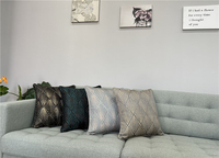 Housses de coussin en jacquard métallique en gros, housses de coussin décoratives carrées tissées, housses de coussin de luxe pour la décoration intérieure