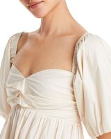 Robes élégantes personnalisées pour femmes Col carré Demi-manches bouffantes Taille haute Décontracté Dos nu Mini Robe courte smockée Babydoll