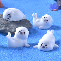 Figurine miniature vibrante en résine blanche effet neige, thème sirène et coucher de soleil, tendance 2026, pour décoration de bureau, vente en gros