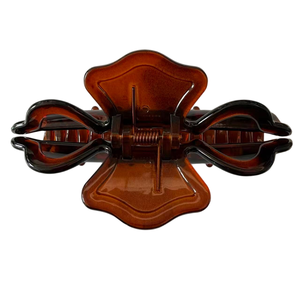 Wise Bridge 3918 11.5CM Pince à cheveux rétro en forme de tortue à 2 boucles, couleurs assorties, en plastique PS antidérapant, grande pince à griffes, maintien ferme - Product Image 2