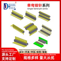 Conector de placa de circuito impreso (PCB) de plástico DuPont de una sola fila con paso de 1.27/2.0/2.54/3.96mm, chapado en oro/estañado, simple/múltiple para