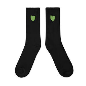 Calzini IW Comics Taglia Unica con Cuore Ricamato Verde del Robot, Traspiranti in Nylon Jacquard, Design Personalizzabile con Logo per la Primavera - Product Image 1