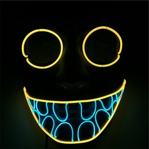 Expédition rapide Lueur Dans le Noir Costume De Fête Led <span class=keywords><strong>EL</strong></span> Fil Néon Masque - Product Image 1