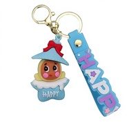 Porte-clés en PVC en forme de biscuits 3D mignons, faits à la main, écologiques, scintillants, style dessin animé, jouets créatifs en caoutchouc de haute qualité, vente en gros