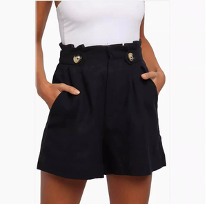 2024 Women's Casual High-Waisted <strong>Frilly</strong> Straight Leg <strong>Shorts</strong> New Solid Color Fashion <strong>Short</strong> Breathable Plus Size Women - Product Image 2