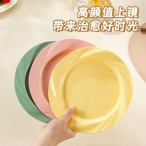 Oval Plastic Plate Solid Color For Western Food Pasta Dessert Salad Party Use - Product Image 5