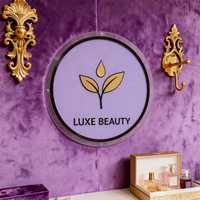 Enseigne personnalisée en acrylique rétroéclairée 12V avec logo d'entreprise LED rétroéclairé pour la décoration de salon de beauté