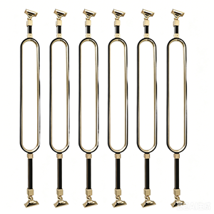 <span class=keywords><strong>Poteau</strong></span> de balustrade ovale creux en aluminium noir et or de luxe, balustre d'escalier fixé au sol à montage facile <span class=keywords><strong>pour</strong></span> balcon intérieur - Product Image 1