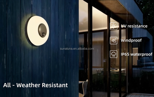 <span class=keywords><strong>Plafonnier</strong></span> étanche IP65 rond pour extérieur avec détecteur de mouvement mural, encastré, diffuseur en polycarbonate pour jardin LED - Product Image 6