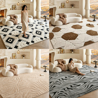 Tapis de sol en fausse fourrure de cachemire à couverture intégrale, doux et durable, design jacquard pour salon et zone canapé