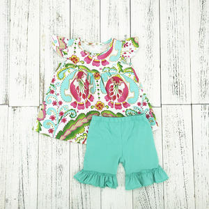 Bebé Niñas Ropa de verano <span class=keywords><strong>flor</strong></span> perla vestido de pantalones cortos niños <span class=keywords><strong>Boutique</strong></span> trajes ropa - Product Image 2