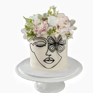 New Design Acrylic Facial Lines Cake Decoration for Women for Mother's Day Cake topper