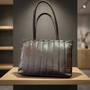 Sac à main pour femme BS 3L+ en cuir véritable léger, pliable, avec fermeture éclair, imperméable, grande capacité, avec bandoulière amovible, prix abordable - Product Image 1