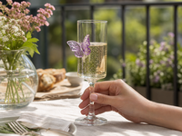 Verre à cocktail papillon de luxe 100 ml avec pied, flûte élégante, gobelet à dessert, verres de bar en borosilicate de haute qualité