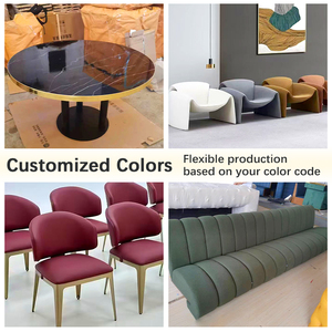 Silla y Mesa de Comedor de Diseño Moderno y Contemporáneo de Lujo Ligero, con Borde Dorado y Superficie de Roca, <span class=keywords><strong>para</strong></span> Hotel, Restaurante, Cafetería - Product Image 6