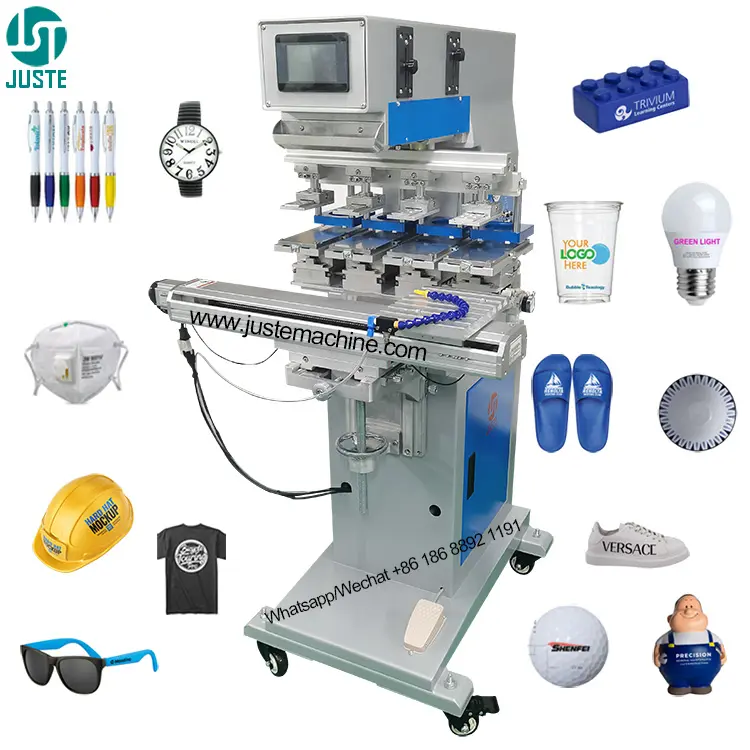 Servo 4 Colour Pad Printer Inkcup Kit Faience Unload Pipette Pad Printing Machine For Shades Footwear Buckets Stick Silicone Pad