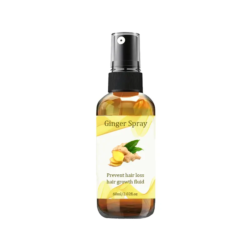 Espray para el crecimiento del cabello Anti pérdida de cabello OEM/ODM Spray para el crecimiento del cabello de jengibre vigorizante natural