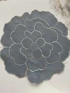 Alas Meja Makan Bulat 38cm Anti Air Ramah Lingkungan dari Plastik, Desain Bunga Kreatif Boen, untuk Restoran dan Dekorasi Rumah - Product Image 2