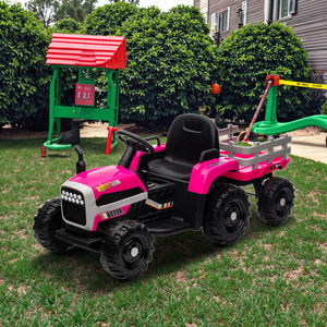 12V 6 ruote con motore elettrico trattore da viaggio giocattolo per e luci in materiale plastico per neonati e bambini - Product Image 1