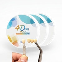 Bloque de Zirconia Multicapa Ivista 4D-ML en Oferta, 45%-59% de Translucidez, 700-1000 MPa, para Proyectos de Rejuvenecimiento Dental