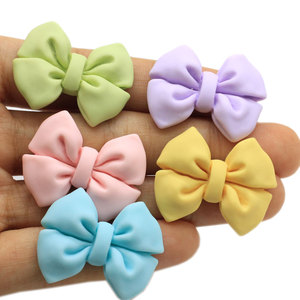 100pcs đáng yêu hỗn hợp Matte nhựa Bow cabochons 3D flatback Bowknot điện thoại di động trang trí nội thất tóc pin Nhẫn Kawaii cung điện thoại trường hợp DIY - Product Image 5