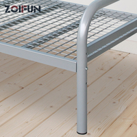 Lit de dortoir en métal robuste pour étudiant adulte, lit simple, vente en gros