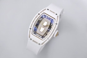 Relojes de Moda Elegantes y Lujosos de Alta Gama con Diseño de Diamantes en Forma de Barril de Cerámica Mecánica - Product Image 2