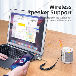 Simr алюминиевый сплав <span class=keywords><strong>Bluetooth</strong></span> аудио-приемник 3,5 мм AUX автомобильный комплект Музыкальный беспроводной адаптер Поддержка TF Card Play с микрофоном для динамика - Product Image 4