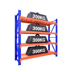 Étagères en acier de qualité supérieure pour entrepôt industriel à 4 niveaux, capacité moyenne, 200 kg/300 kg/500 kg, résistance à la corrosion, empilables - Product Image 1