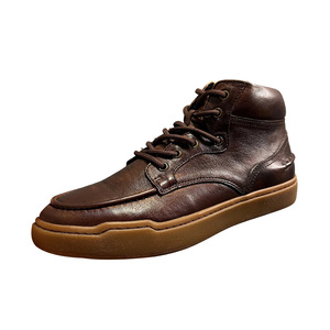 Botas Martin para Hombre, de Cuero Genuino, Punta Redonda, Tacón Medio, Suela Suave, Estilo Retro, Hechas a Mano, Color Marrón Oscuro, para Otoño e Invierno - Product Image 5