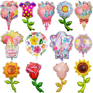 Bouquet fête des mères Alien fleurs feuille ballons saint valentin fête atmosphère décoration dessin animé poche fleur ballon - Product Image 1