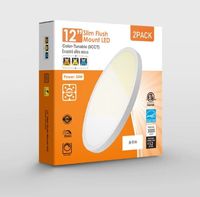 Plafonnier LED encastré à économie d'énergie de 12 pouces, lot de 2, 20 W équivalent à 200 W, plusieurs températures de couleur pour une utilisation en intérieur