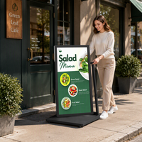 Kiosque publicitaire extérieur pour restaurant, étanche IP65, support au sol portable, écran LCD haute luminosité, signalisation numérique de menu