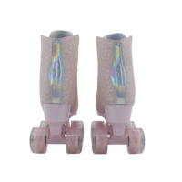 Chaussures de roller 2-en-1 ajustables pour adultes avec protection et paillettes