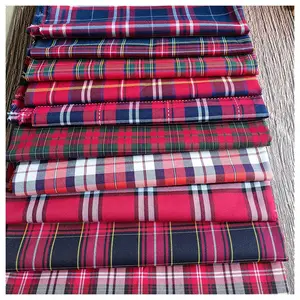 In stock 32 court polyester-cotton fabrics yarn dyed tartan fabric 100 pct cotton yarn dyed fabric for shirting