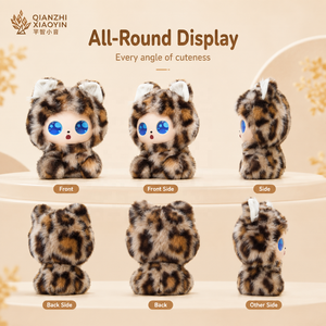 AI Kawaii - Mini Peluche de Gatito con Puntos, Estampado de Leopardo Negro, Orejas de Gato, Ojos LED con Expresiones, ChatGPT, Clonación de Voz en Más de 50 Idiomas, Memoria, 2.4G - Product Image 5