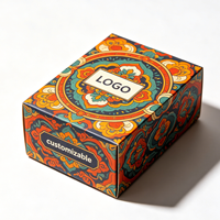 Boîte colorée avec impression graphique pop vibrante sur toute la surface pour bougies, décorations d'intérieur et articles promotionnels de marque