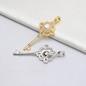 Cabeza de Colgante de Plata 925, 6-7 mm, Colgante Femenino con Perla, Accesorio de Joyería DIY, Soporte Vacío Semiterminado para Incrustaciones 702 - Product Image 2