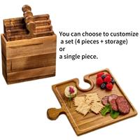 Assiette rectangulaire de luxe en bois massif, multi-styles, écologique, pour fruits, petit-déjeuner, thé, collations et fêtes